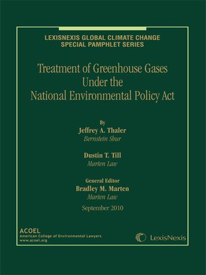 cover image of Treatment of Greenhouse Gases Under the National Environmental Policy Act